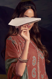 Pure Cotton Modal Checks Digital Print Designer Straight Cut Suit